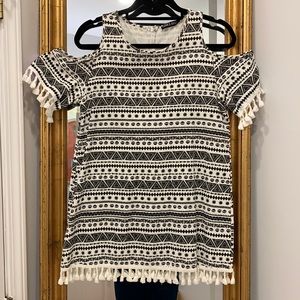 Black & white Aztec print mini dress